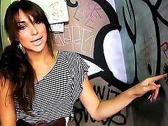 Sweet Jonelle masturbating in a public toilet