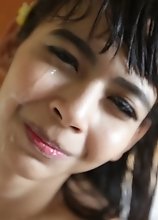 Petite Thai ladyboy getting ready for her date to suck a tourist's cock